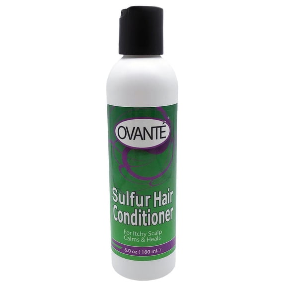 Sulfur Based Moisturizing and Healing Hair Conditioner With Tea Tree Oil by Ovante for Dry, Itchy, Damaged Hair, Tinea Versicolor, Dandruff, Greasy and Flaky Scalp For Men and Women - 6.0 oz