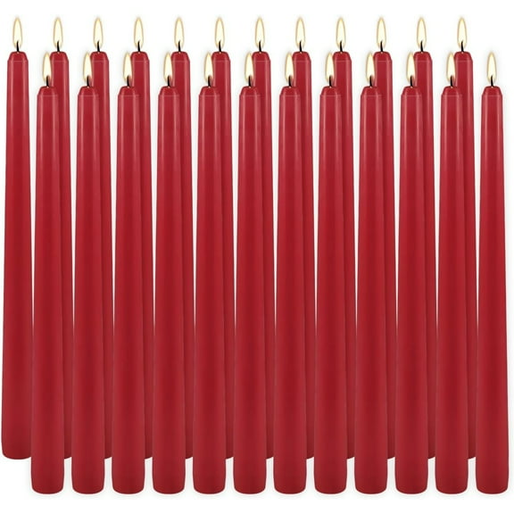 24Pack Red Taper Candles-10 Inch Christmas Candle-Smokeless and Dripless Unscented Candle, Long Burning time, Paraffin Wax with Cotton Wicks for Home Décor,Christmas, Wedding, Party,Candlesticks