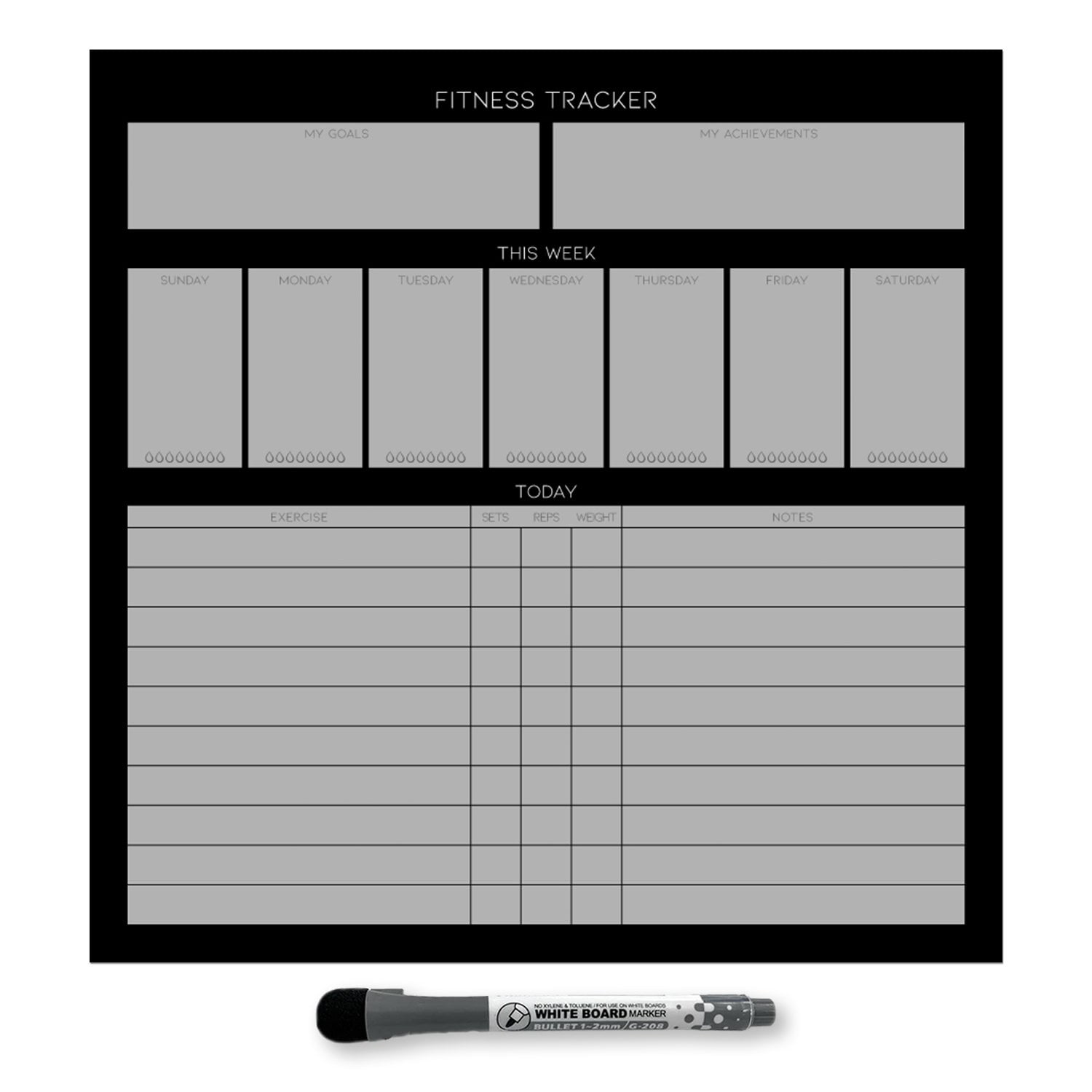 fitness tracker sticker doodle 12 x 12 walmart com