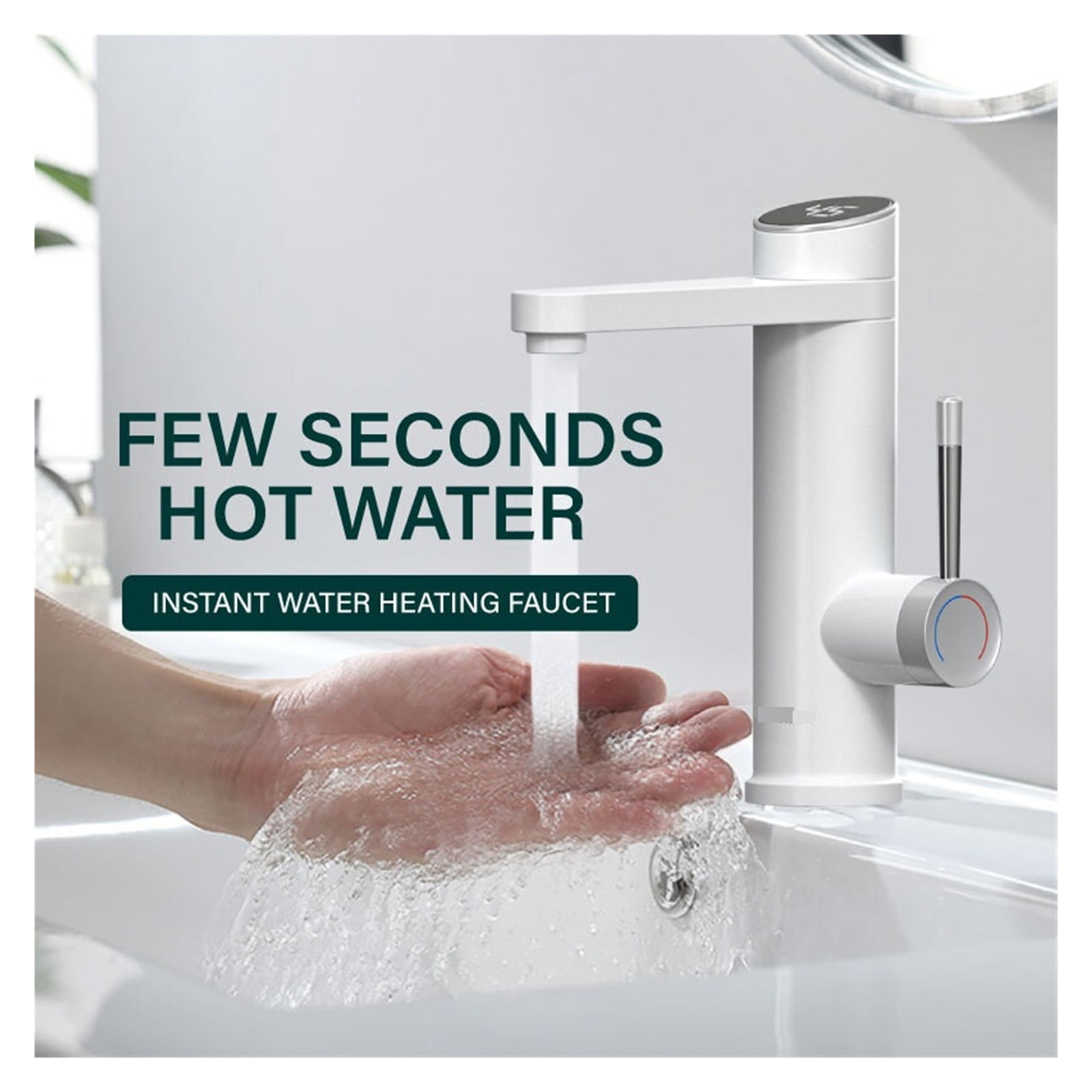 Electric Water Heater 2 in 1 Basin Faucet Heated Water Tap 120° Swivel Electric Faucet Heater For Home Robinet ,Easy Installation