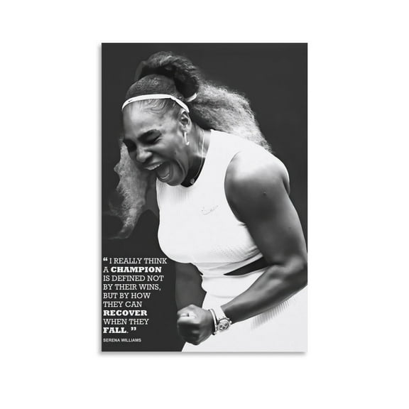 Greatest Female Tennis Players of All Time Serena Williams Poster Canvas Wall Art Prints Poster Gifts Photo Picture Painting Posters Room Decor Home Decorative 16x24inch(40x60cm)