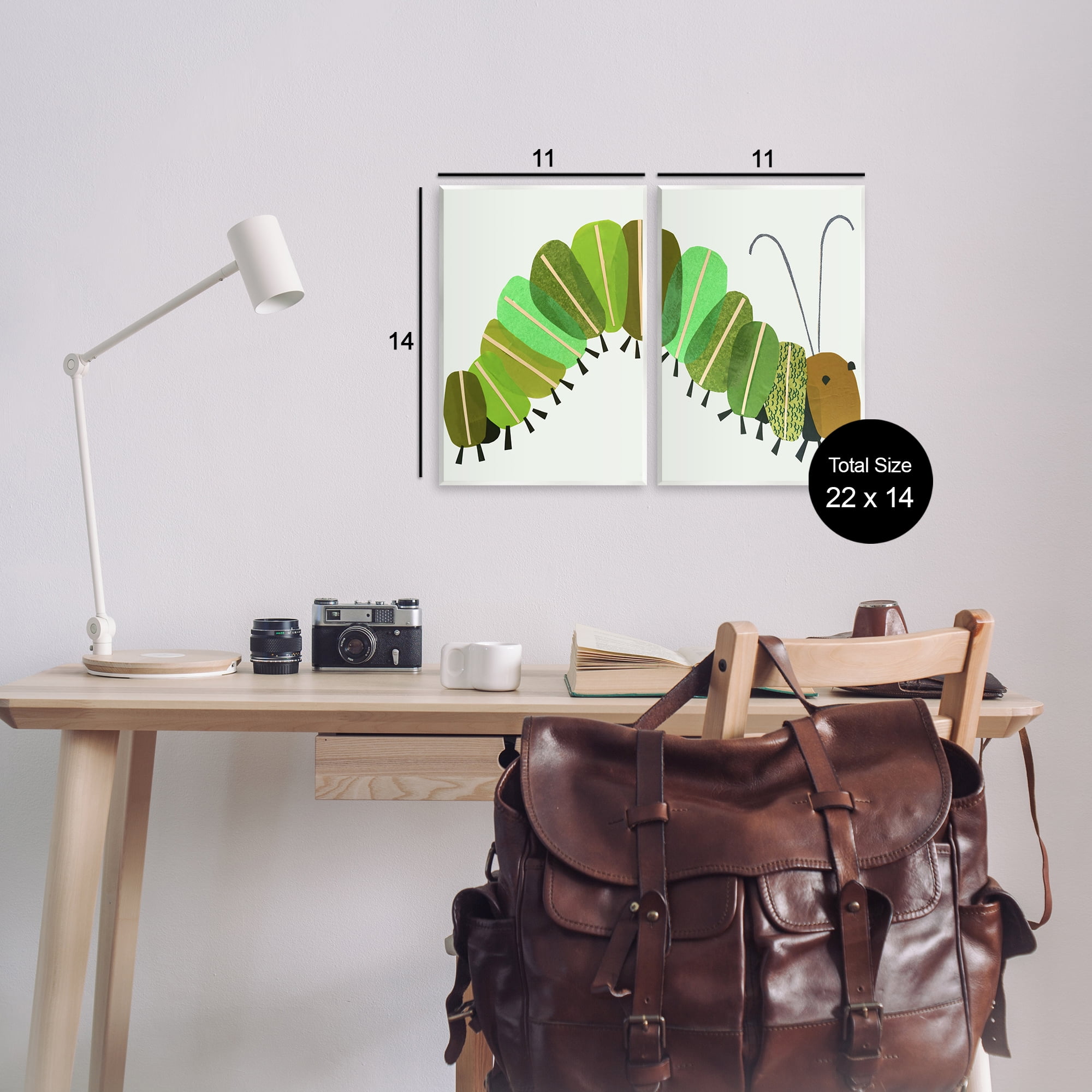Stupell Industries Cute Cozy Caterpillar Animals Painting Unframed Art Print Wall Art, 11 x 14, Set of 2