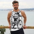 thumbnail image 6 of Pofeuu Capybara Riding Bicycle Print Men's Workout Tank Tops Sleeveless Muscle Gym Shirt Quick Dry-4X-Large, 6 of 7