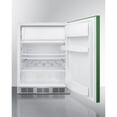 thumbnail image 5 of ADA height 24" refrigerator-freezer for residential use with emerald green door, stainless steel handle, and white cabinet, 5 of 5