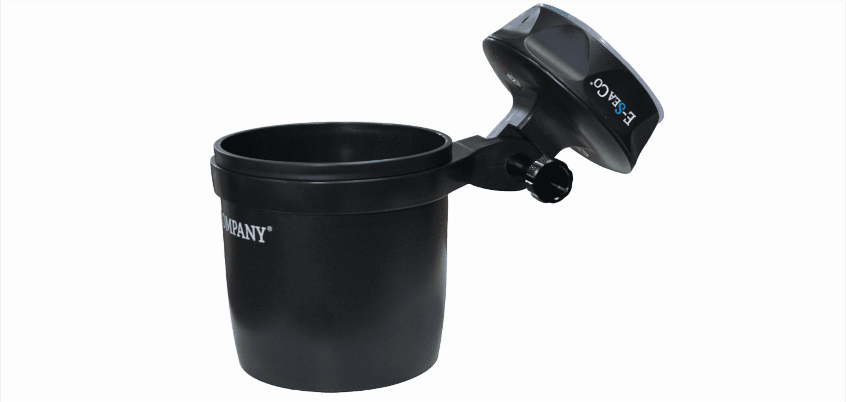 E-Sea Company E-Sea Cup Adjustable-(Black). Heavy-Duty Suction Mounted Cup Holder. Perfect for Boats, Kayaks, ATV's. Golf Carts, RV's, Cars, While Camping and More!