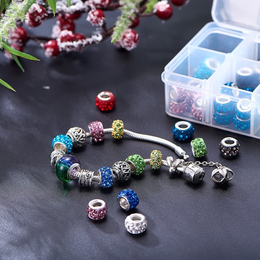 10Pcs Color Rhinestone Beads 5mm Large Hole Spacer Beads Charms Fit Pandora  Braelet Necklace for Women Hair Braids Head Beads - AliExpress