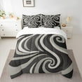 thumbnail image 2 of Feelyou Grey Abstract Ombre Bedding Comforter Set 7 Pieces, Square Circle Geometric Full Bedding Set, Teen Kid Child Adult Fitted Sheet Flat Sheet, Luxury Bedroom Decor, 2 of 7