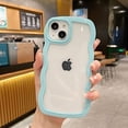 thumbnail image 3 of (Azul) Funda para iPhone 13, Curly Simple Wave Estética Linda funda para mujeres y hombres, linda funda transparente para teléfono, funda protectora de silicona suave a prueba de golpes para iPhone 13, 3 of 5