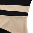 thumbnail image 6 of safuny Women's Knee Length Pencil Dress Color Block Round Neck Elegant Casual Party Fashion Long Sleeve Dress Yellow L, 6 of 7