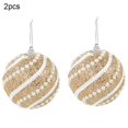 thumbnail image 3 of 2/1pcs 8cm White Christmas Balls Ornament Glitter Christmas Tree Hanging Ball Pendants For Home Xmas 2023 New Year Decor Navidad, 3 of 5