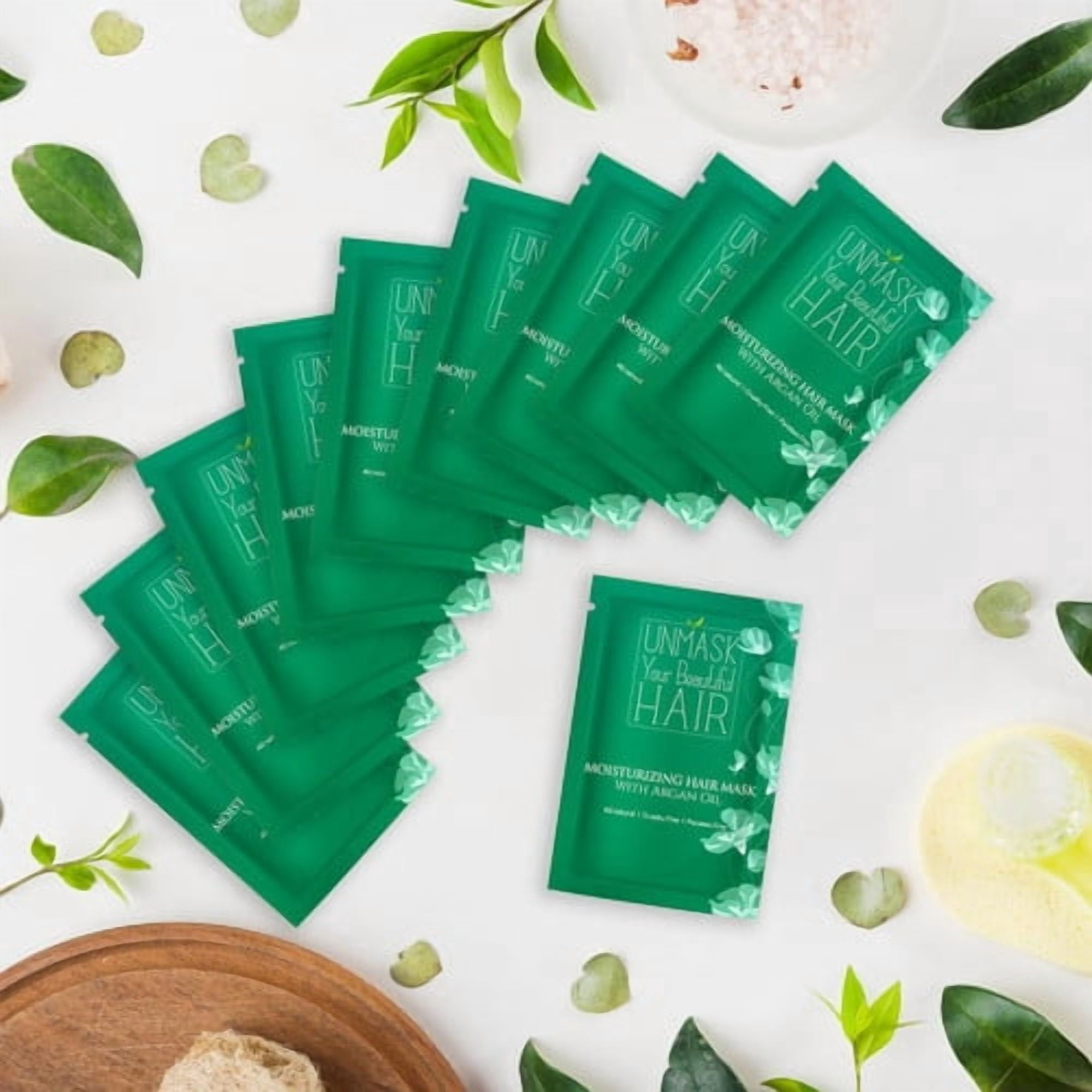Midwest Sea Salt Company Unmask Your Beautiful Hair Deep Conditioning Mask, Infused with Argan Oil, Jojoba Oil & Shea Butter (10 - Single Use Packs)