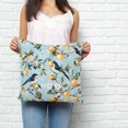 thumbnail image 3 of Throw Pillow Covers 24x24 Inch, Lemon Bird Decorative Pillow Cases for Couch Sofa Bed, Blue Watwecolor Spring Summer Flowers Leaf Cotton Linen Square Home Decor Pillowcases with Hidden Zipper, 3 of 7