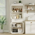 thumbnail image 4 of 70''Tall Kitchen Pantry Cabinet with Glass Doors and Adjustable Shelves,Modern Storage Cabinet with 1 Drawer for Kitchen Dining Room,Living Room,White, 4 of 8