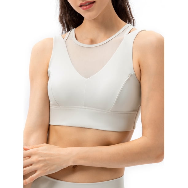 Ropa interior de mujer Sujetador de yoga para mujer, malla ahuecada, entrenamiento sin cables, chaleco informal para correr Maboto Ropa interior de mujer