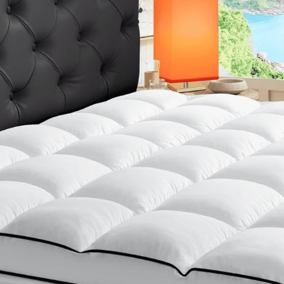 Mattress Topper, Extra Thick Cooling Mattress Pillowtop for Back Pain, Plush Mattress Pad Protector with 8-21 Inch Elastic Deep Pocket 6d Down Alternative Filling