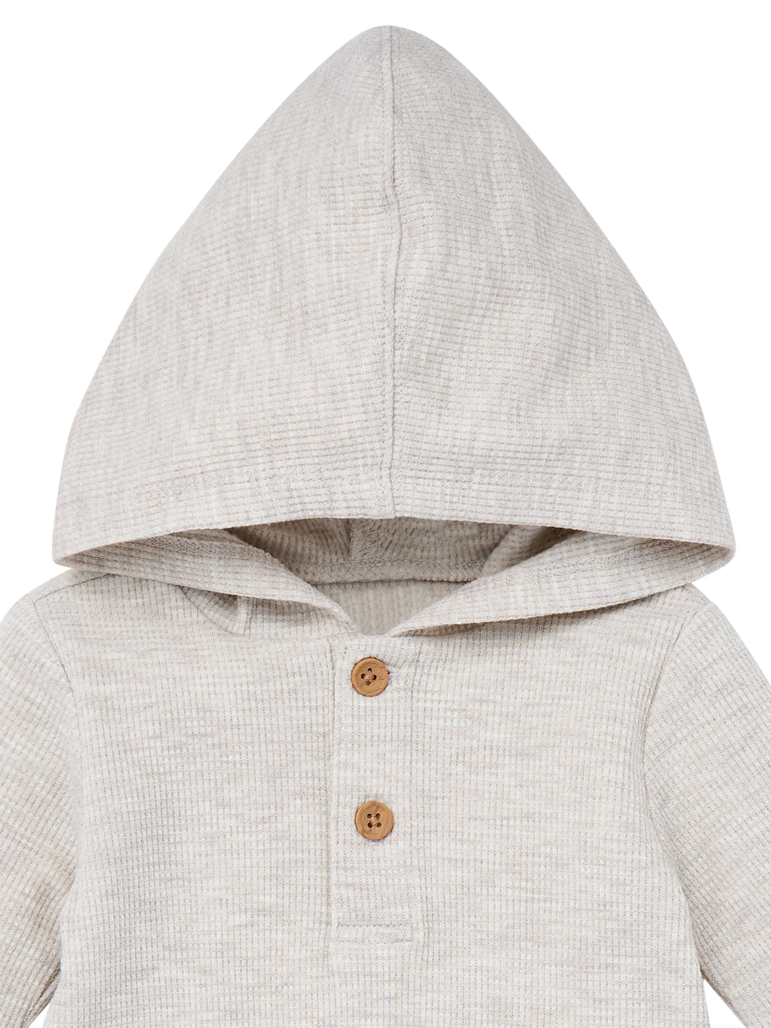 Modern Moments by Gerber Baby Boy Hacci Hooded Long Sleeve Romper, Sizes 0/3 Months - 24 Months