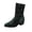 Green, variant on Women's Rhinestone Scroll Slouch Mid Calf Boots, Block Heel Sparkle Dress Boots for Party Evening Special Occasion Wear
