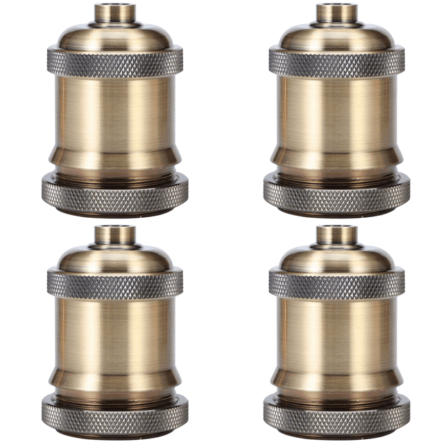 Soporte para lámpara colgante tornillo E27 enchufe para soporte de techo Cable de 1M para decoración del hogar (bronce S)