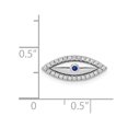 thumbnail image 4 of Real 14kt White Gold Diamond and Sapphire Evil Eye Chain Slide; for Adults and Teens; for Women and Men, 4 of 4