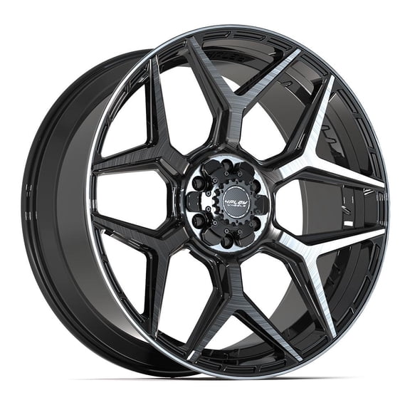 4PLAY Wheels 4P06 24 Inch Rim Fits 6x135 & 6x139.7 24x10 Gloss Black Brushed with Tinted Clear (1)