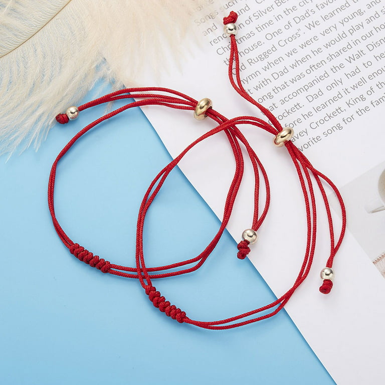 2pcs Lucky Red String Bracelet Amulet 7 Knots Protection Rope Man Women  Gifts