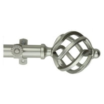 Twist 13/16 Inch Diameter Curtain Rod 66-120" - Satin Nickel