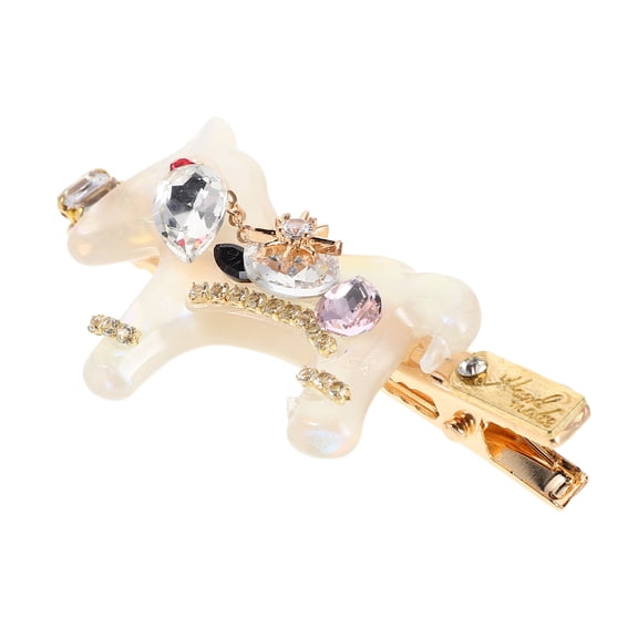 LOLIPPYY Stylish Rhinestone Horse Hair Barrette Hold for Chinese New Year and Special Events