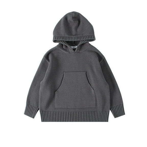 AherBiu Baby Clothes for Boys Toddler Knitted Hoodie Long Sleeve Tops Sweater Pullover with Pocket