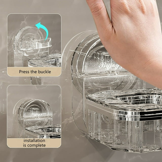 Support de Rangement pour Sèche-Cheveux Sans Perçage Mural Ventouse Rotative Support de Rangement pour Sèche-Cheveux Paresseux