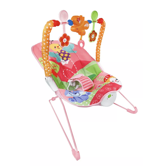 Silla Mecedora Ergonómica Para Bebé + Estante Para Juguetes Rosa