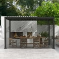 thumbnail image 2 of Mirador 111S Outdoor Pergola Aluminum Deco Wall Skyline 1/3 13' Side, Dark Grey (Not Pergola), 2 of 6