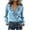 Blue, variant on Shirts for Women Trendy Women's Solid V Neck Long Sleeve Blouse Casual with Lace Trim and Ruffle Collar Elegant Flowy Top for Everyday Wear Beige L