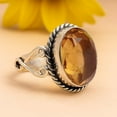 thumbnail image 5 of SATYAVIE JEWELLERY Solid Sterling Silver Ring, Handmade Silver Ring, Sterling Silver Statement Rings, Oval Cut Honey Quartz Ring for Women Gemstone Ring Size US 11, 5 of 6
