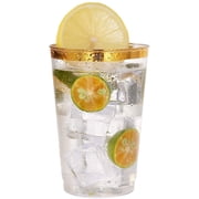 50pcs Plastic Tumbler Cups - 12 oz Disposable Clear Plastic Cups with Gold Rim for Weddings or Party$50pcs Plastic Cups 12 Oz Clear Plastic