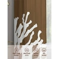 thumbnail image 6 of Sea White Coral Sheer Curtains 96 Inches Long 2 Panels Marine Brown Background Modern Art Light Filtering Semi Sheer Window Curtains Drapes for Bedroom Living Room 52"x96", 6 of 7