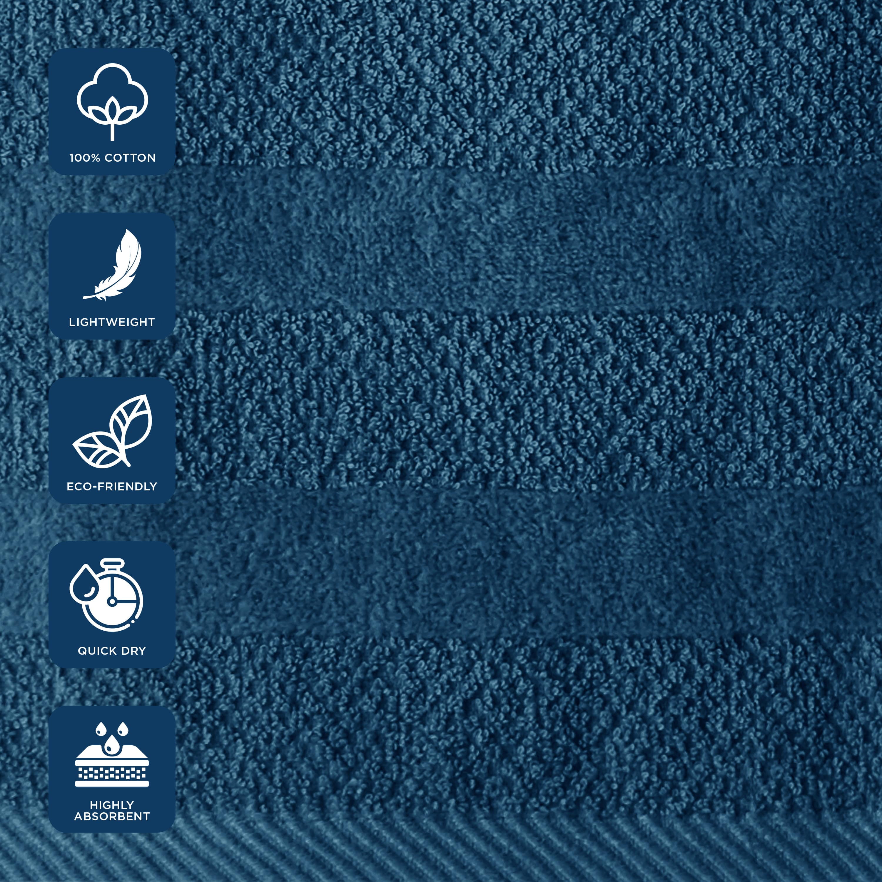 Cannon Shear Bliss Quick Dry 100% Cotton 6-Piece Towel Set for Adults (Gibralter Sea)
