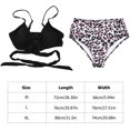 thumbnail image 3 of 1 Set Womens Bikini Swimsuit Leopard Printed V Neck Two Piece Bathing Suit (L), 3 of 8