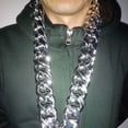 thumbnail image 4 of Cool Hop Jewelry Silver Necklace for Men Women - 80s 90s Rapper Punk Style Statement Accessory - Prop for Parties, 4 of 4