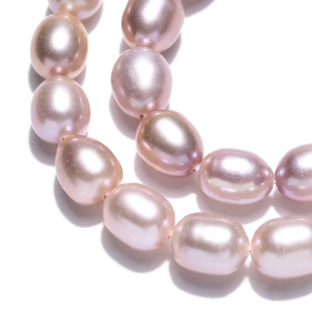 Natural Cultured Freshwater Pearl Beads Strands Rice Thistle 7~10x5.5~7mm Hole: 0.6mm about 42~48 pcs/strand 14.57~14.96 inch (37~38cm)