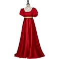 thumbnail image 3 of Kate Sharma Dress Vintage Regency Dress Tea Party Dress for Women with Satin Sash Ruffle Empire Waist Dress Gown, 3 of 7