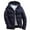 Navy, variant on JTieacloth Men's Winter Fleece Jacket Men Autumn And Winter Solid Zipper Hooded Loose Outdoor Cotton Coat Top Blouse Jacket Black