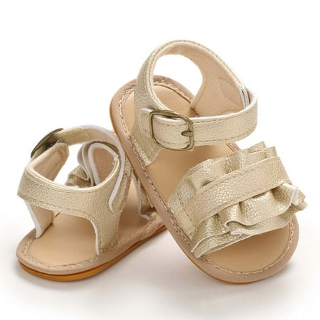 

Lanhui Baby Girls Sandals Footwear Cute Summer Flat Princess Shoes Infant First Walkers