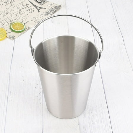 

JINGT Stainless Steel Small Portable Ice Bucket With Handles Chip Cup Snack Bucket