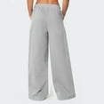 thumbnail image 5 of Wide Leg Pants Women Sweatpants High Waisted Fleece Baggy Sweatpants Full Length Lightweight Active Track Pants Silver XL, 5 of 7