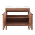 thumbnail image 4 of Modway Render 36" Modern Wood and Ceramic Bathroom Vanity in Walnut/White, 4 of 8