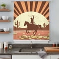 thumbnail image 4 of Brown Vintage Western Semi Sheer Curtains Drapes for Living Room, Bedroom, French Doors Window 72 Inches Long, Horse Cactus Retro Art Rod Pocket Chiffon Curtain Drapery Voile Draperies Panel, 4 of 8