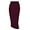 Burgundy, variant on Women's Office Work Pencil Skirt Stretch High Waist Below Knee Bodycon for Business Casual
