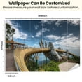 thumbnail image 3 of Peel and Stick Wallpaper Waterproof Danang Vietnam July 2018 Golden Bridge is lifted by two giant Wall Mural Decor Self Adhesive and Removable 100in x 144in, 3 of 8