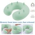 thumbnail image 2 of ofefe Green Memory Foam Neck Pillow for Airplanes, Cars, and Home Recliners, 100% Pure Memory Foam, Soft and Adjustable Head Support, 2 of 6