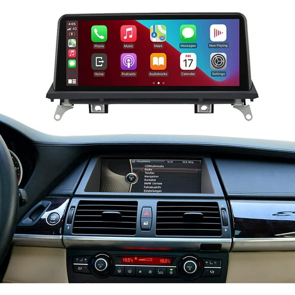 Road Top 10.25 inch Touch Screen Car Stereo for 2011-2013 BMW X5/X6 E70 E71 with CIC System Apple Carplay Android Auto Radio GPS Navigation for Car, Portable Car Radio Screen